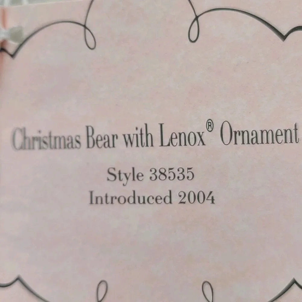 Madame Alexander 2004 Christmas Bear Doll 7 Inch With Lenox Bear Ornament #38535